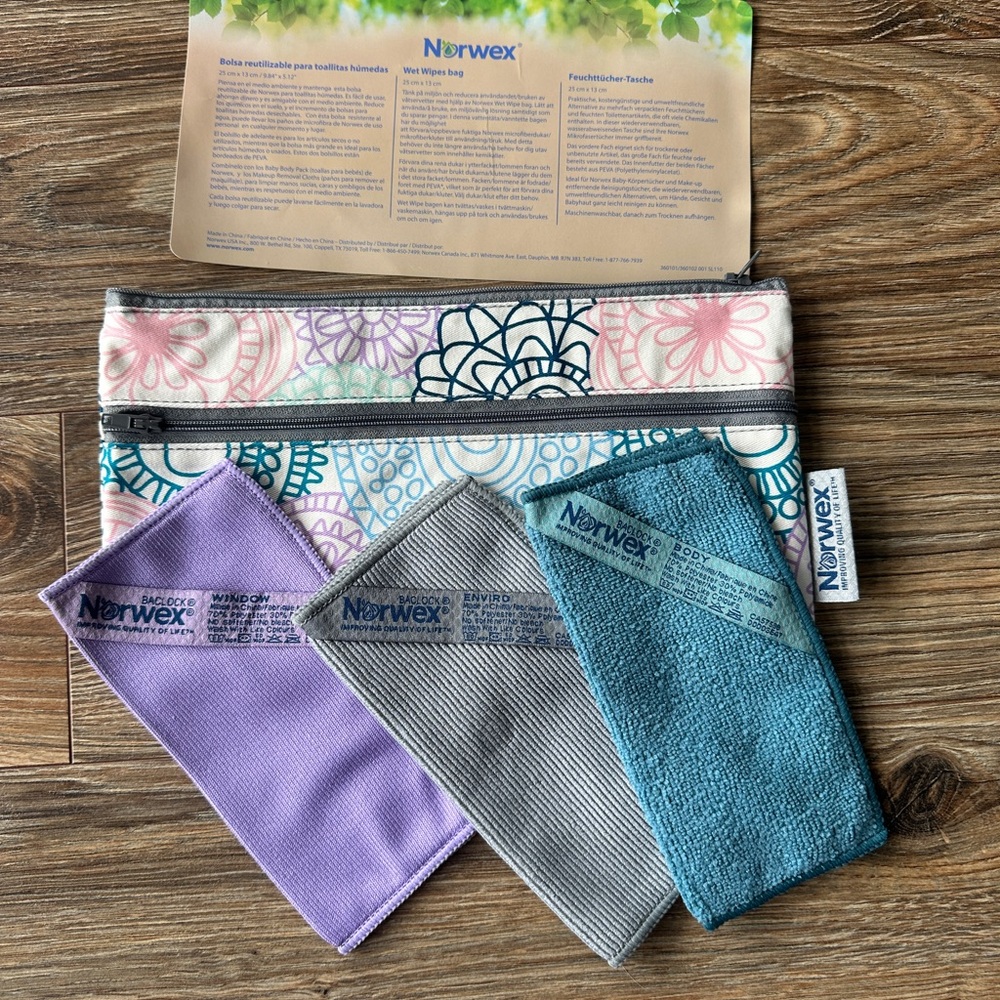 Norwex Cleaning Cloth Set - Purple, Gray, Teal